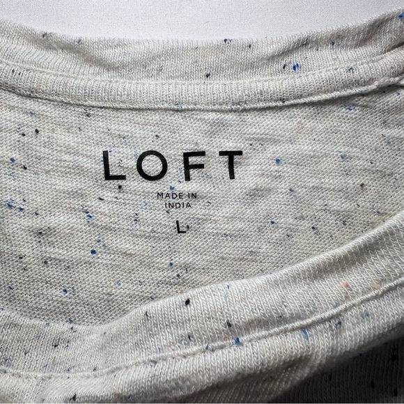 LOFT 3/4 sleeve top. Size Large. Cream colored - Picture 3 of 7